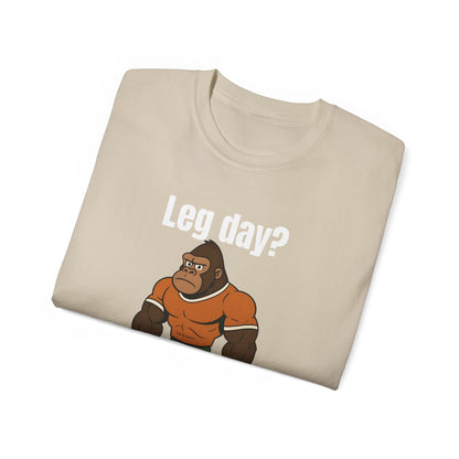 Leg day? T-shirt con gorilla.